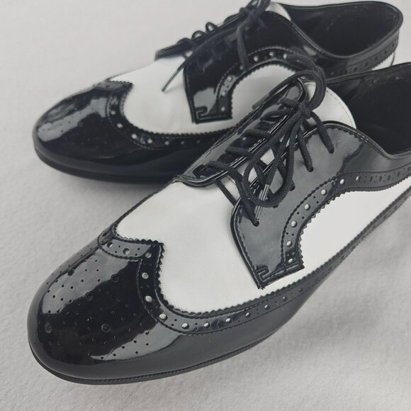 PERRY ELLIS FORMALWEAR Wingtip Patent Shoes Mens 11.5M Gently Used - Picture 1 of 16